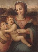Francesco Brina The madonna and child with the infant saint john the baptist oil painting artist